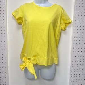J. Crew Side Tie T-Shirt Yellow Top Tee Iced Lemon Size S